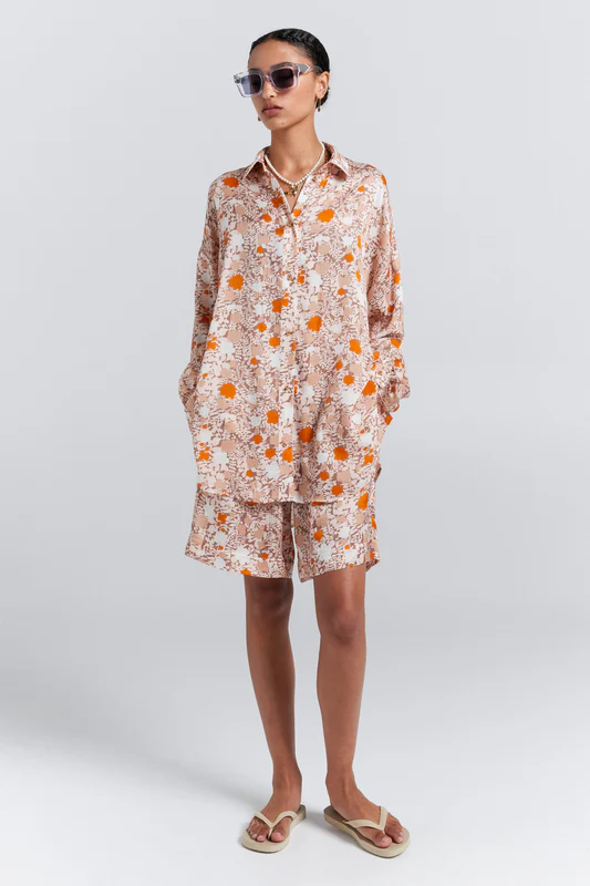 Karen Walker Oversized Walker Shirt Pink Multi