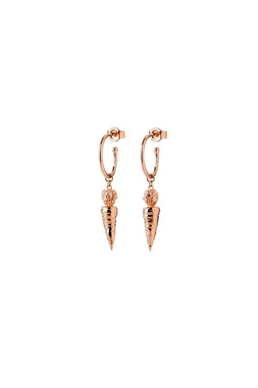 Karen Walker Carrot Earrings Rose Gold