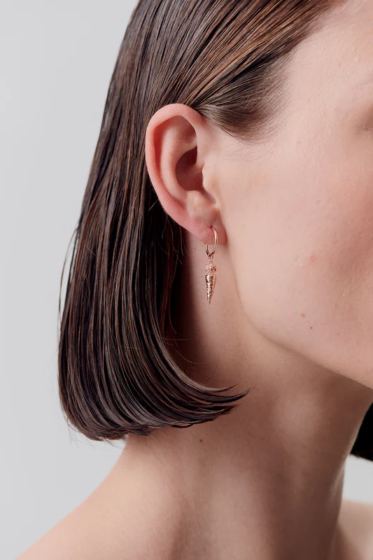Karen Walker Carrot Earrings Rose Gold